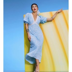 RIXO x Target blue floral midi dress